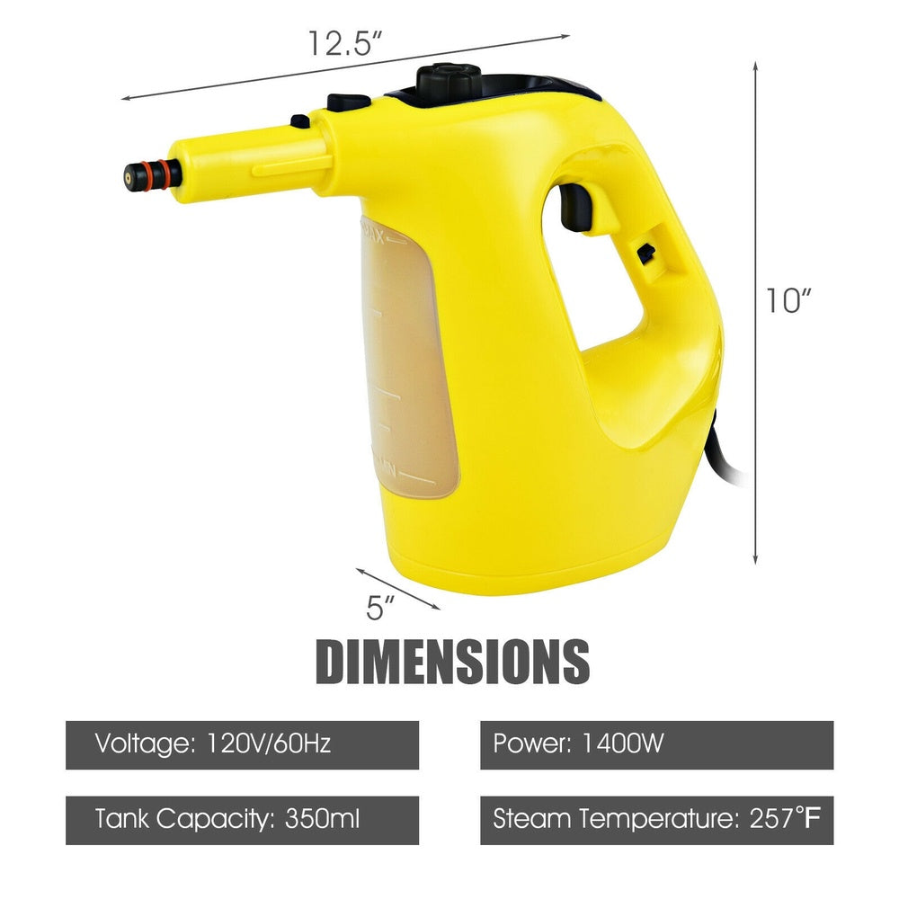 Portable Handheld Steam Cleaner 1000W with 10 Accessories 203 F Steam 2-3 Bar Pressure