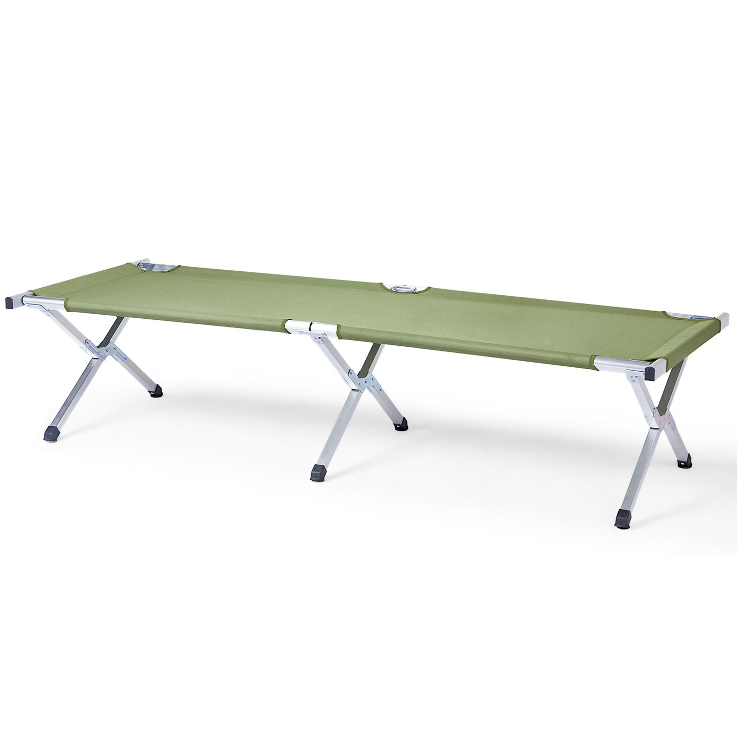 Portable Folding Camping Cot with Carrying Bag, Aluminum Frame Sleeping Bed, Army Green
