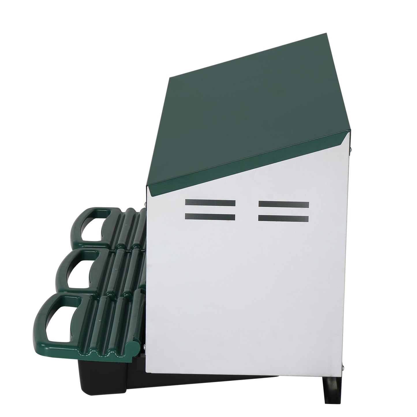 3 Compartment Roll Out Chicken Nesting Box with Plastic Baskets, Metal Egg Laying Box, Green