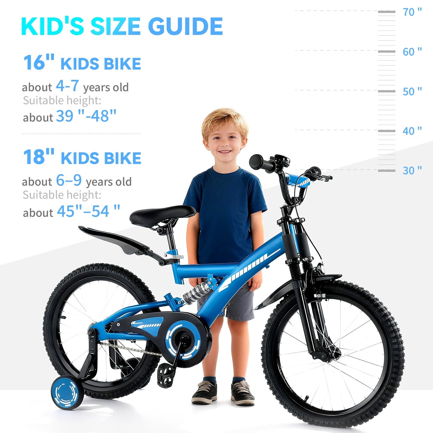 Bestcore 16in Kids Bike, Ages 4-7 Years, Blue