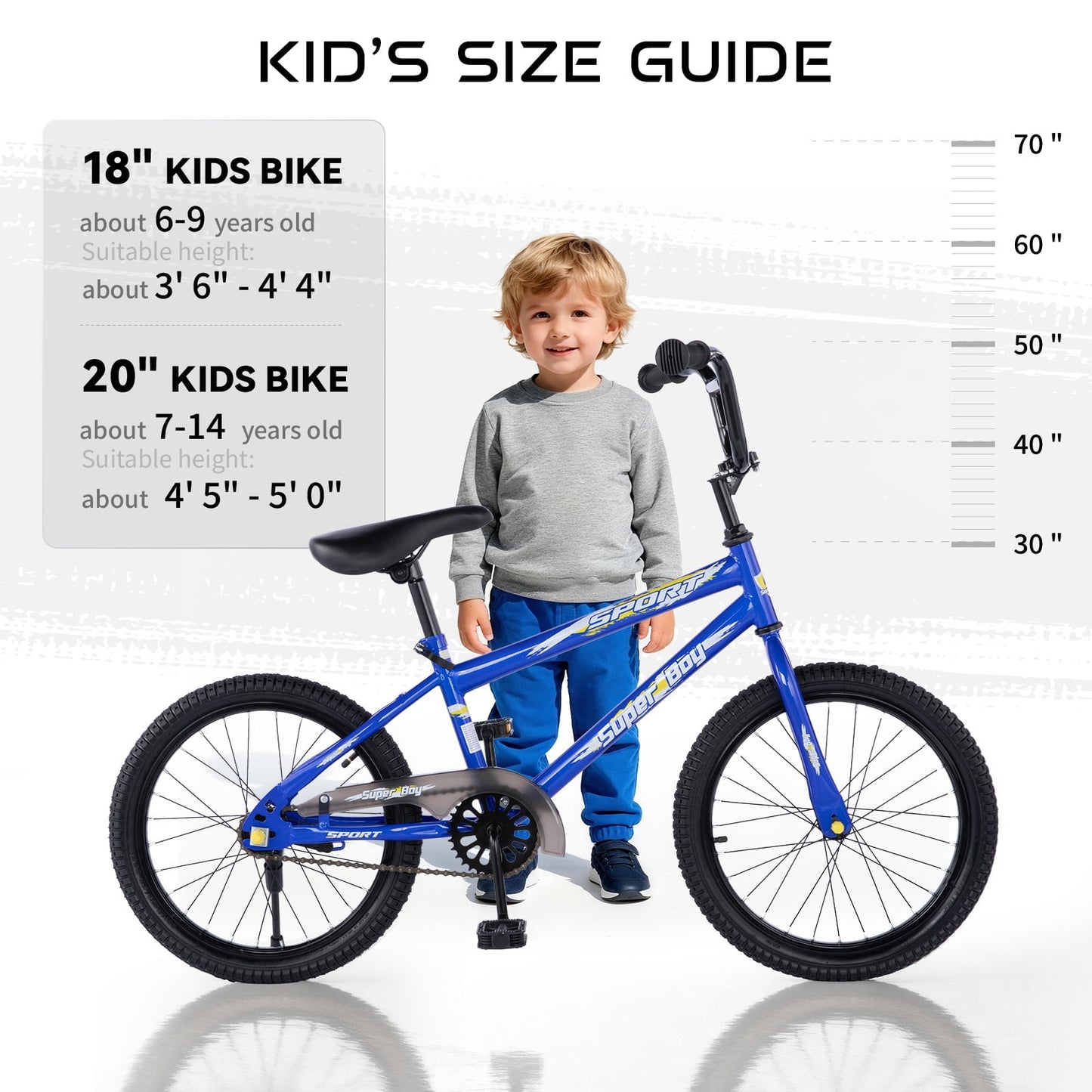 Bestcore 18in Kids Bike, Ages 6-9 Years, Blue