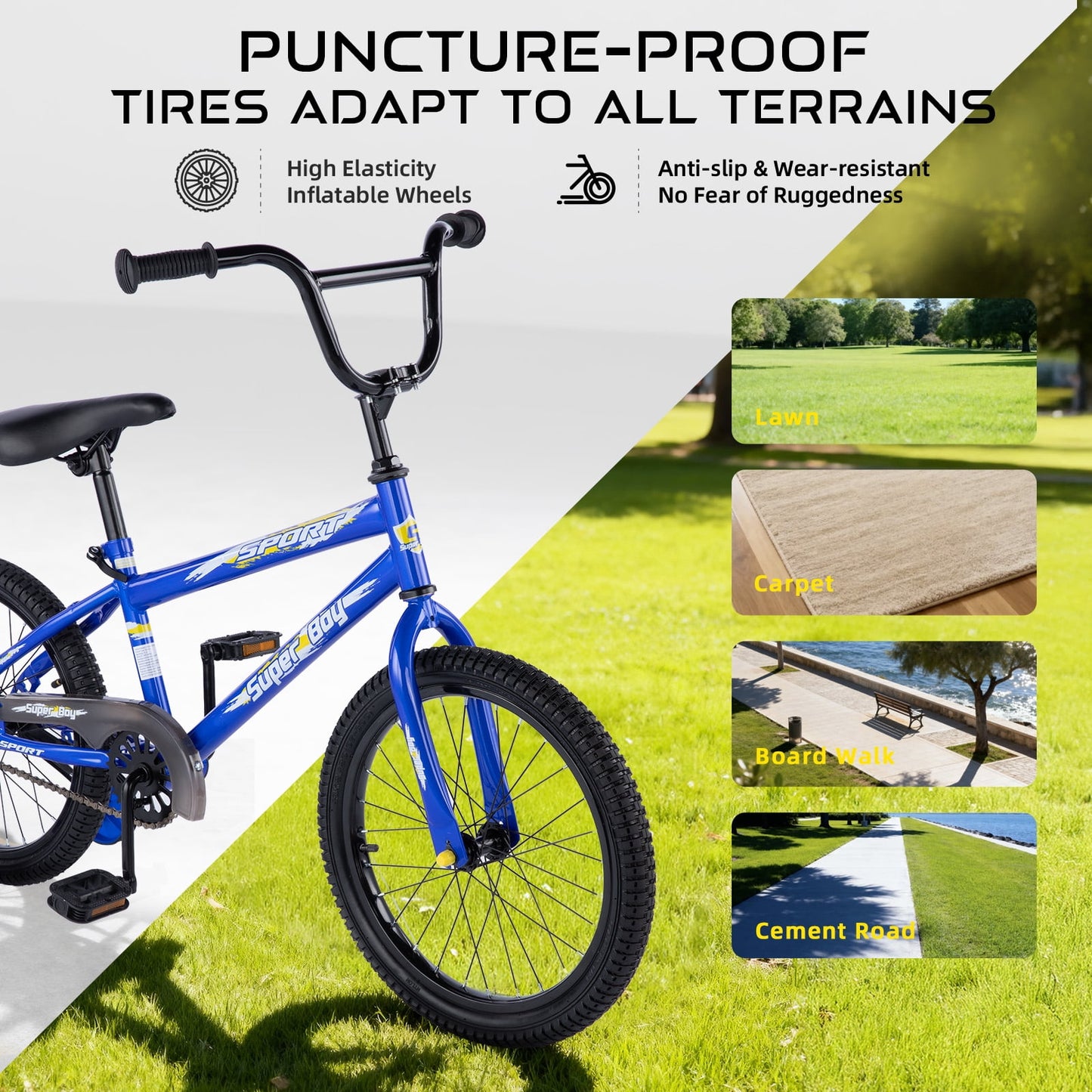 Bestcore 20in Kids Bike, Ages 7-14 Years, Blue
