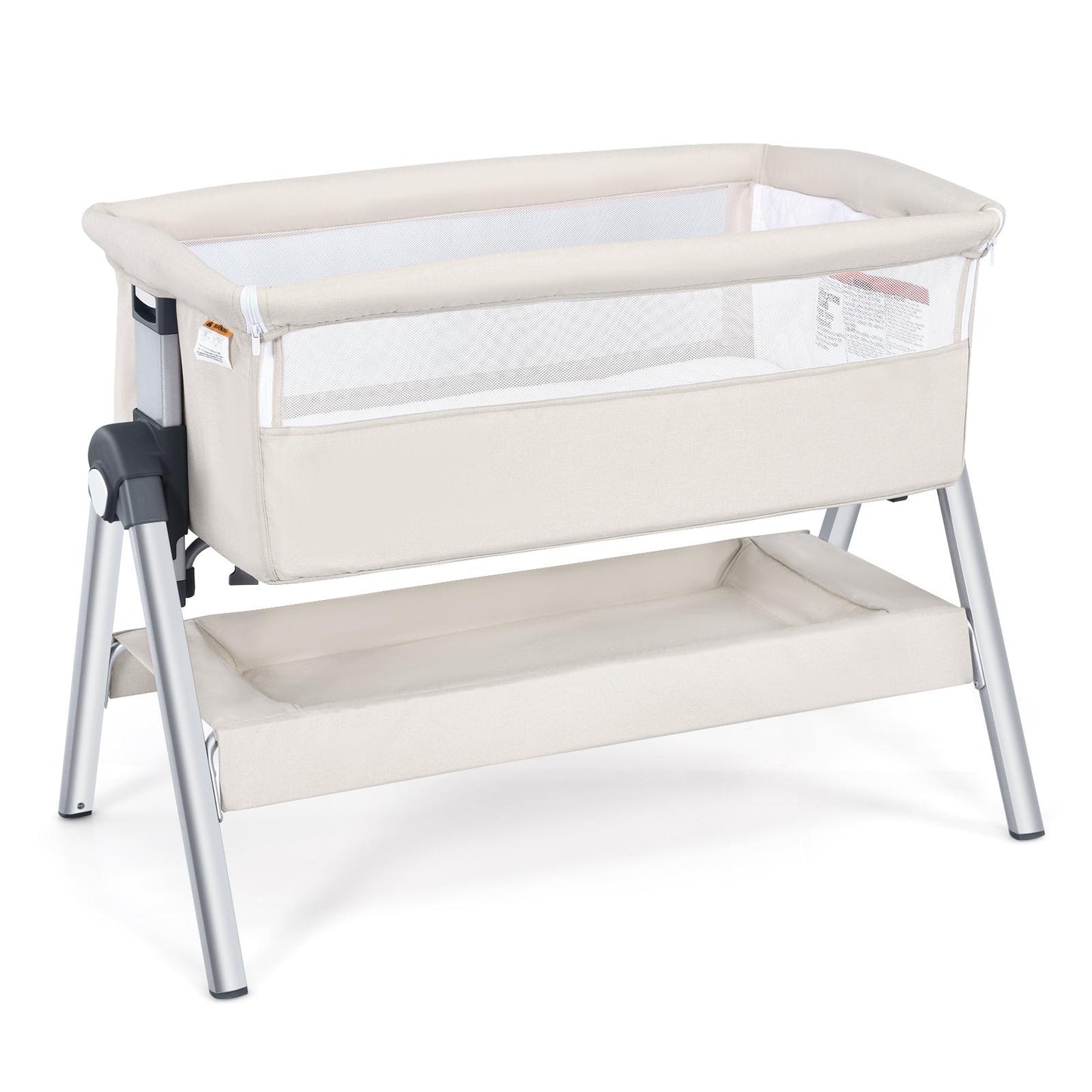Portable Baby Bedside Sleeper with Adjustable Height and Inclined Angle for Newborns