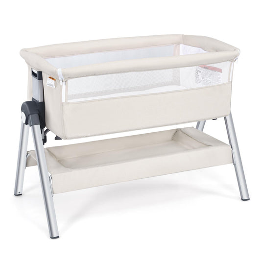 Portable Baby Bedside Sleeper with Adjustable Height and Inclined Angle for Newborns