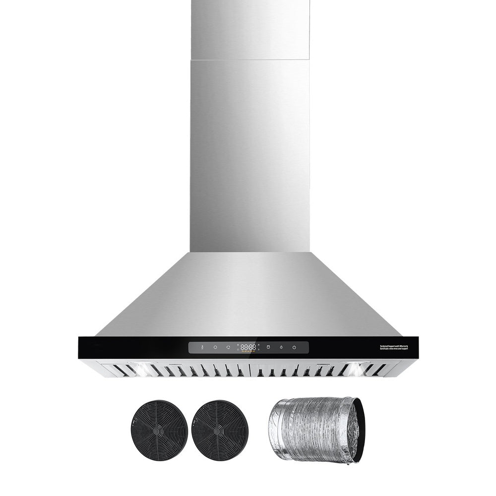30 in. Wall Mount Range Hood 800 CFM Stainless Steel with Gesture Touch Control and LED