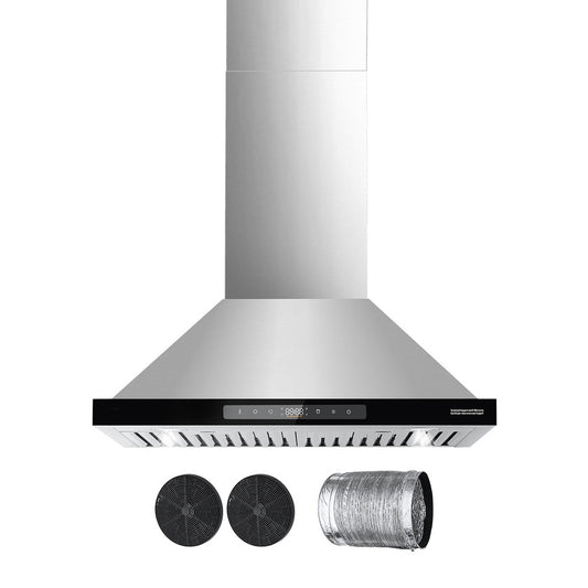 30 in. Wall Mount Range Hood 800 CFM Stainless Steel with Gesture Touch Control and LED