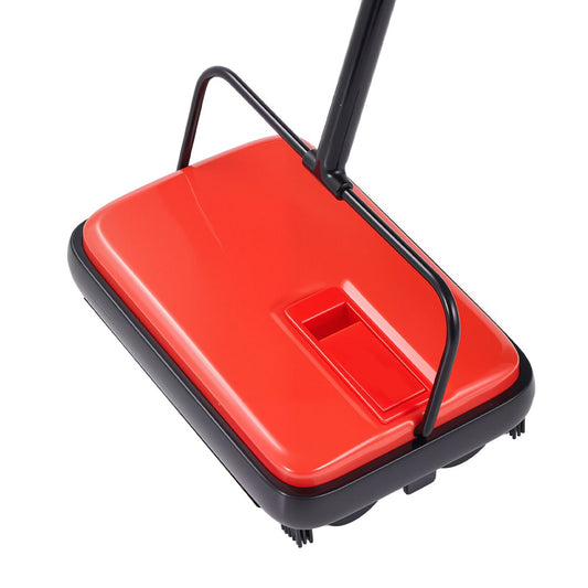 Manual Carpet Sweeper with 6.7 in. Sweeping Path and Built-In Dustbin for Home and Office
