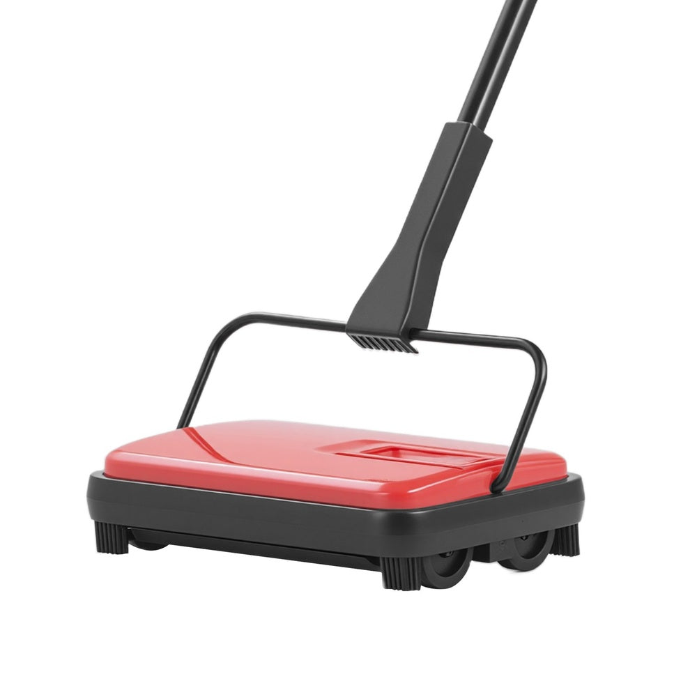 Manual Carpet Sweeper with 6.7 in. Sweeping Path and Built-In Dustbin for Home and Office