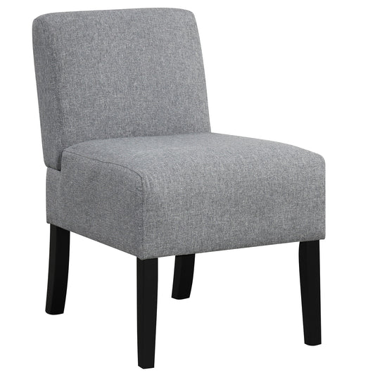 Upholstered Living Room Accent Chair Spring Seat Solid Rubber Wood Legs 400 lb. Polyester Fabric Armless