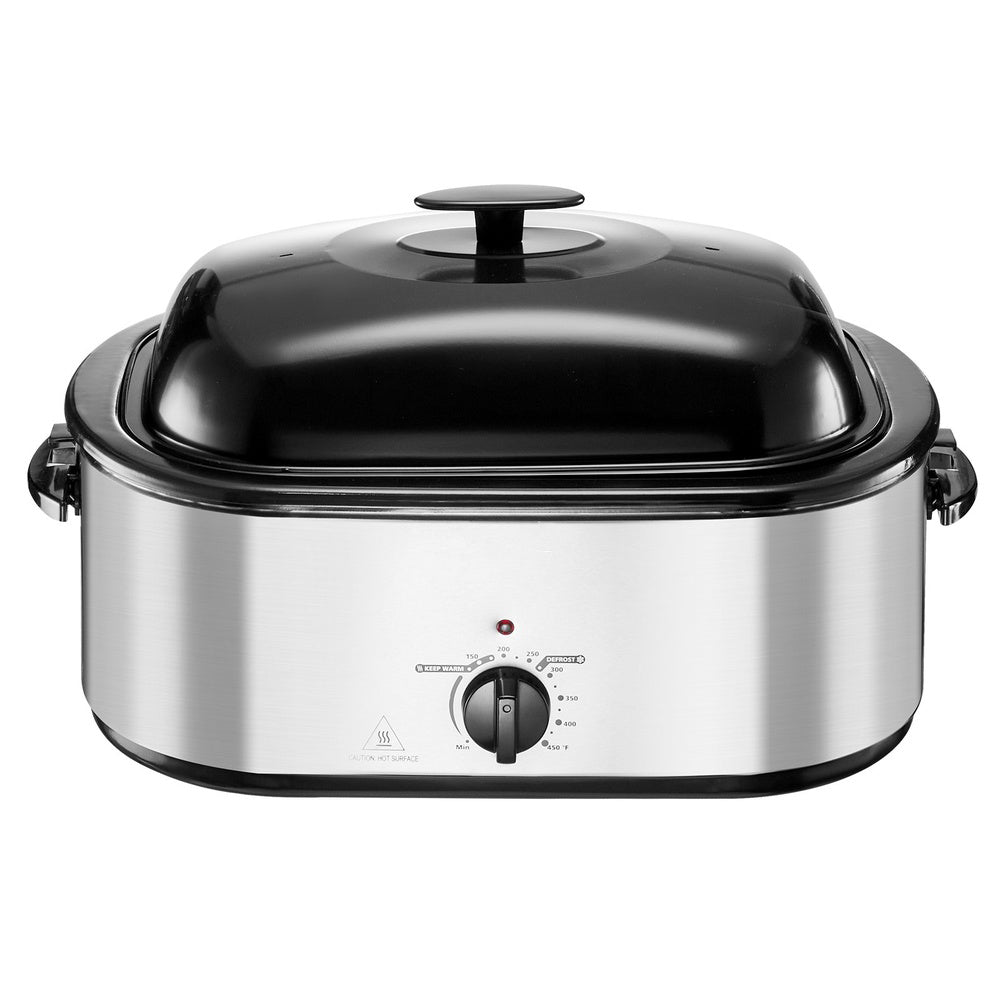 24 qt Electric Roaster Oven with Adjustable Temperature and Self-Basting Lid