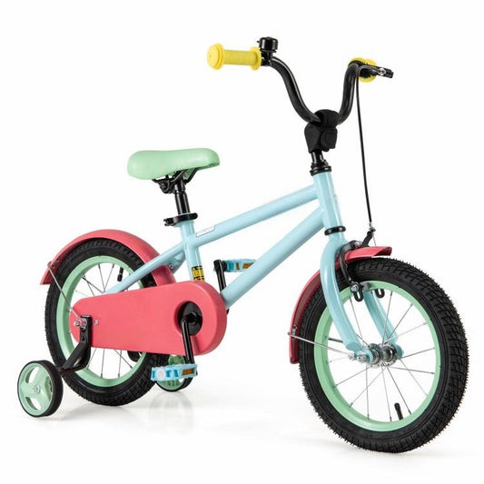 Kids Bike with Adjustable Handlebar and Saddle Blue-14 inches