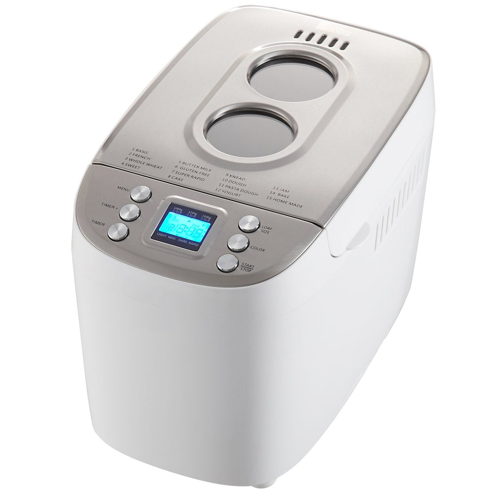 15-in-1 Programmable Bread Maker 3 lb with Ceramic Pan and Gluten Free Setting