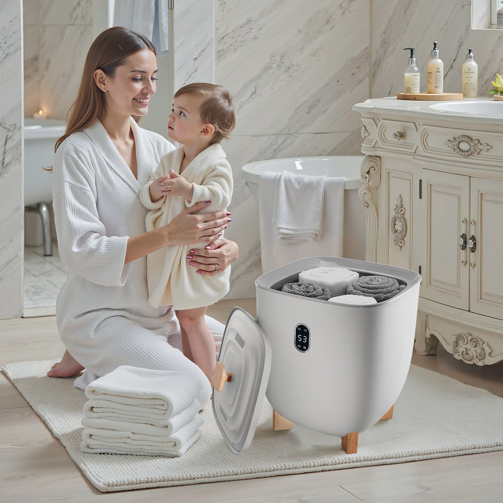 Towel Warmer Bucket 20 L 24 Hr. Delay Timer Child Lock Auto Shut Off Fits 3 Oversized Bath Towels Blankets