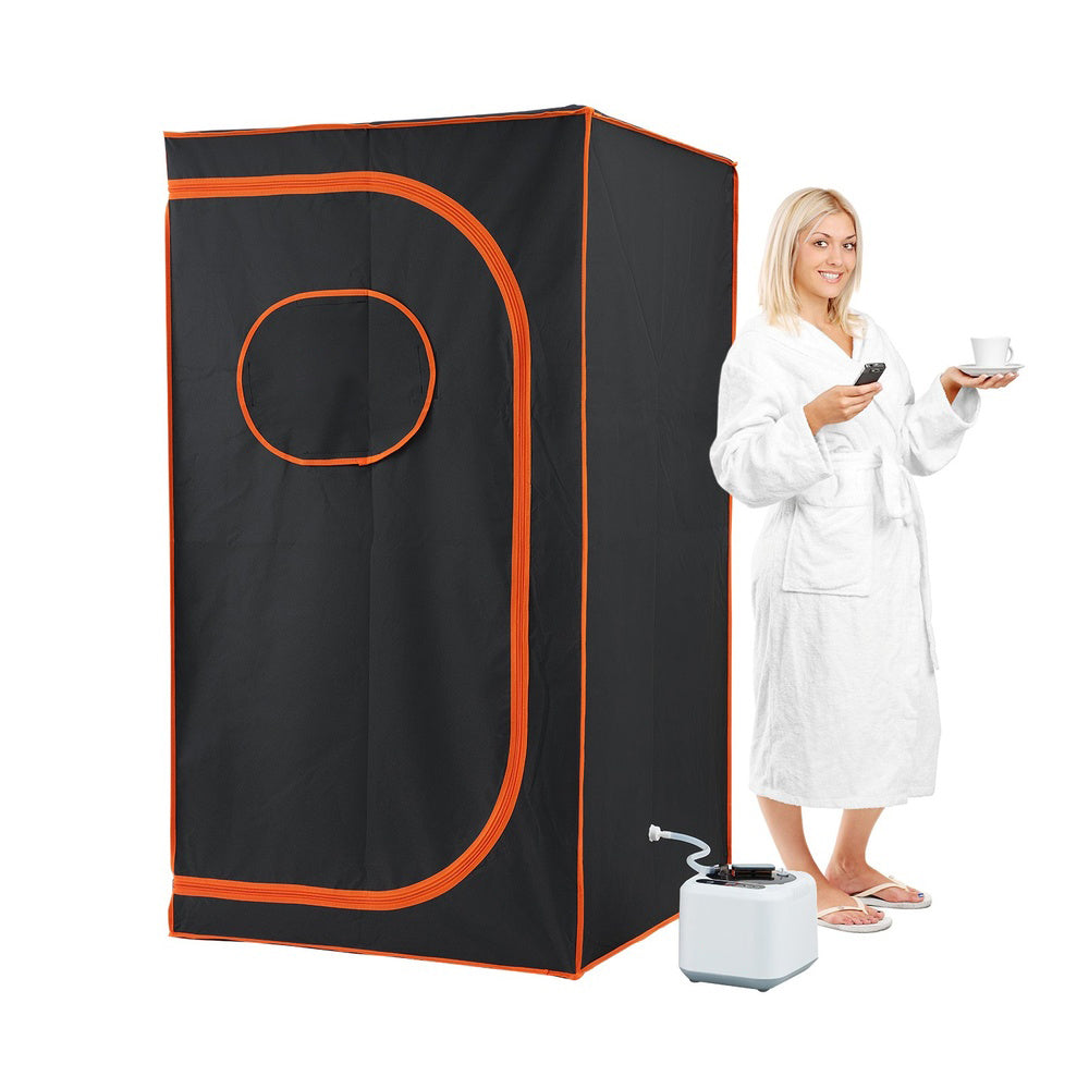 Portable Steam Sauna Tent 1000W Personal Sauna Kit Home Spa Remote Timer Temp Control 2L Steam Pot Floor Mat