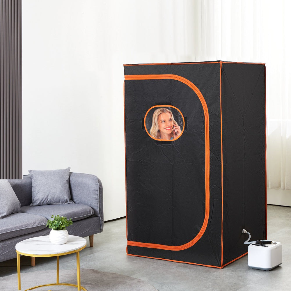 Portable Steam Sauna Tent 1000W Personal Sauna Kit Home Spa Remote Timer Temp Control 2L Steam Pot Floor Mat