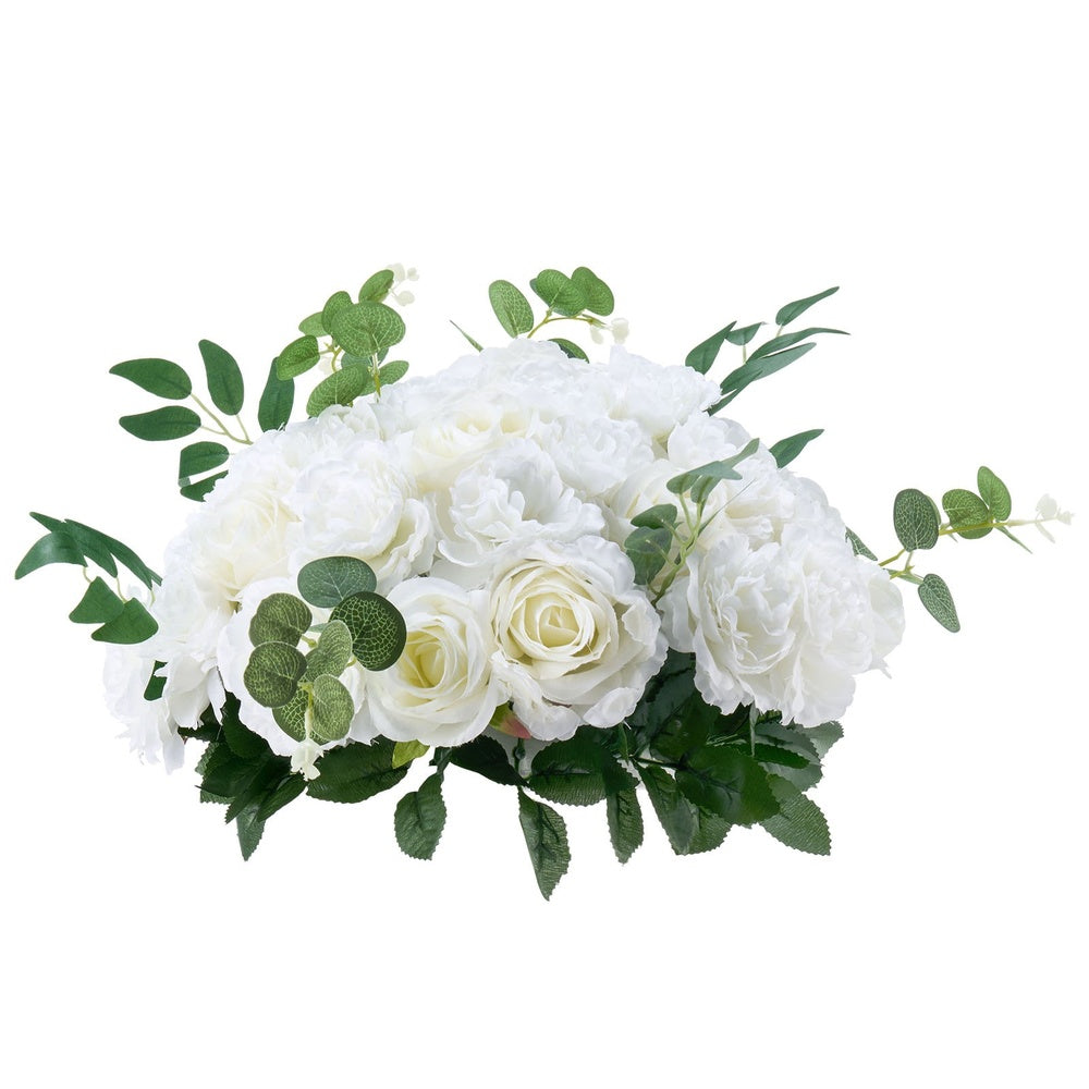 Artificial Flower Ball Centerpieces 10 Pcs 17.7 in Diameter White Rose Kissing Balls for Wedding