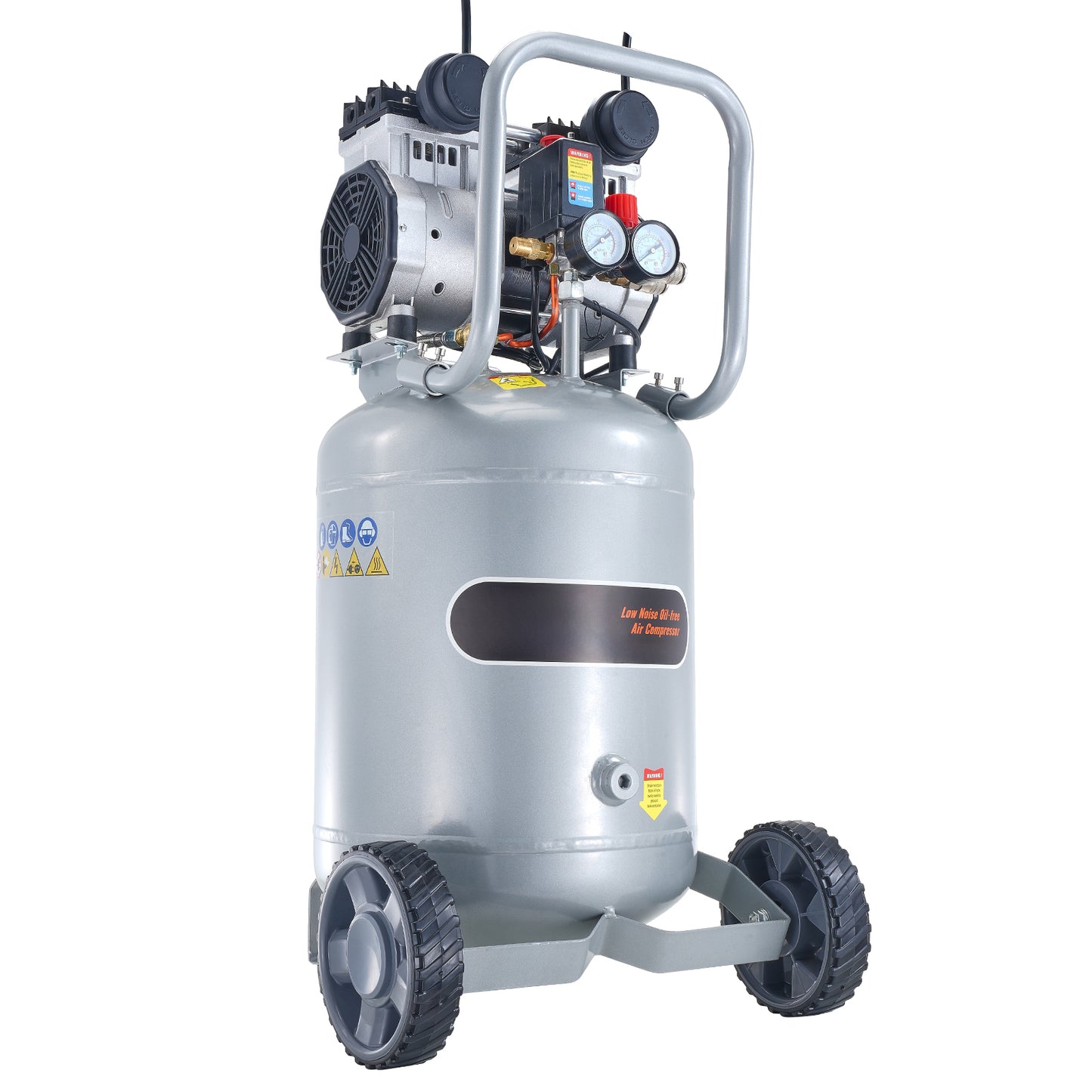 13 Gallon Air Compressor, 2HP 4.6 Oil Free Air Compressor Tank, 66dB Ultra-Quiet Compressor for Tire Inflation, Auto Repair, Woodwork Nailing, Spray Painting (125PSI Max Pressure)