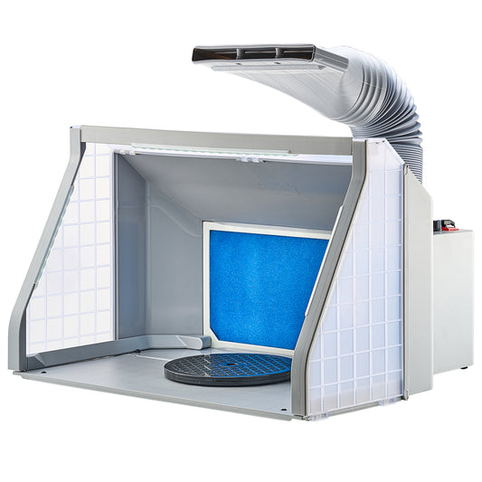 Airbrush Spray Booth, Dual-Fans Portable Hobby Airbrush Paint Spray Booth Kit with LED Lights and Exhaust Extension Hose, Airbrush Paint Booth for Painting Models, Arts, Crafts, Cakes