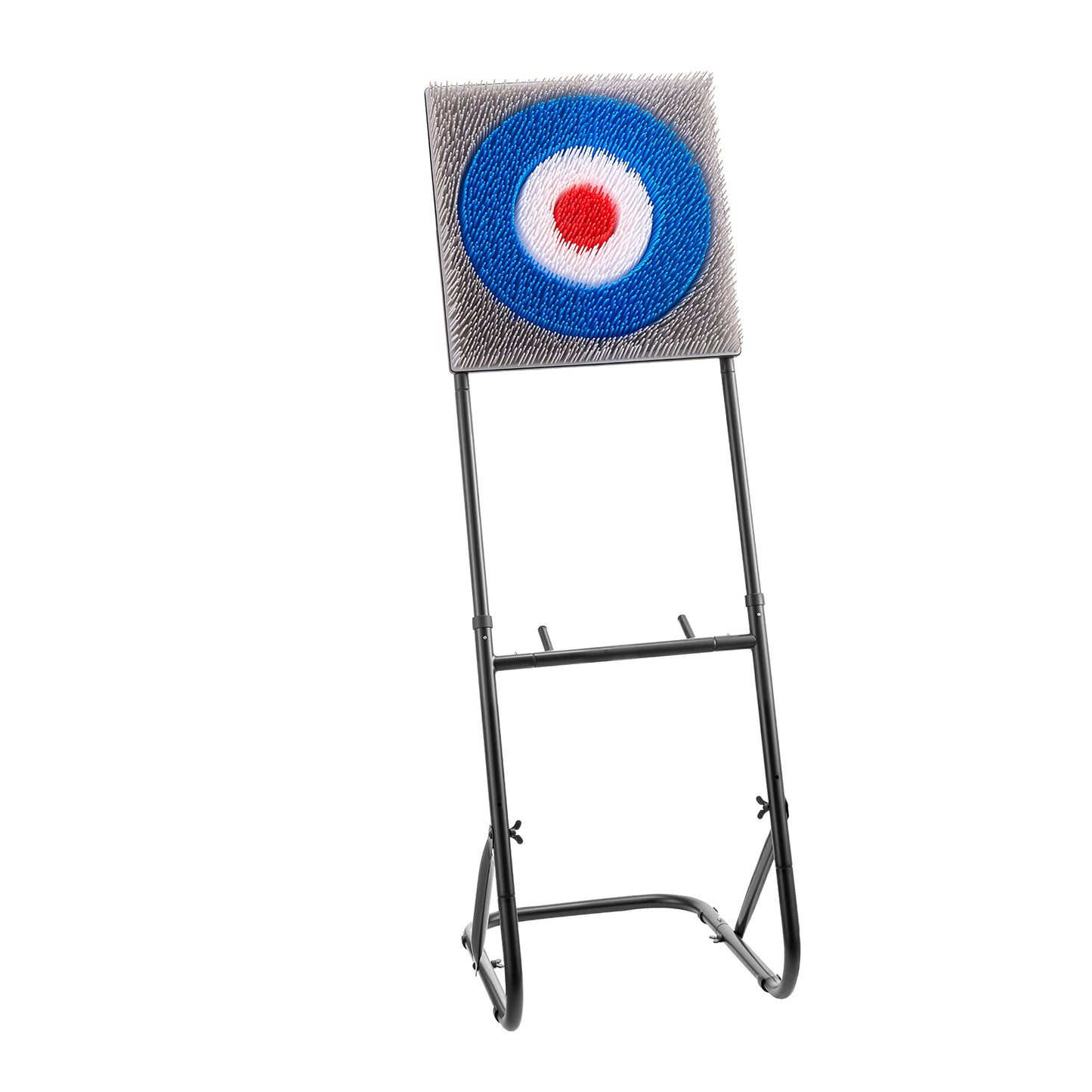 Axe Throwing Game Set, Plastic Bristle Target with 8 Foam Throwing Axes, Foldable Steel Frame for Backyard