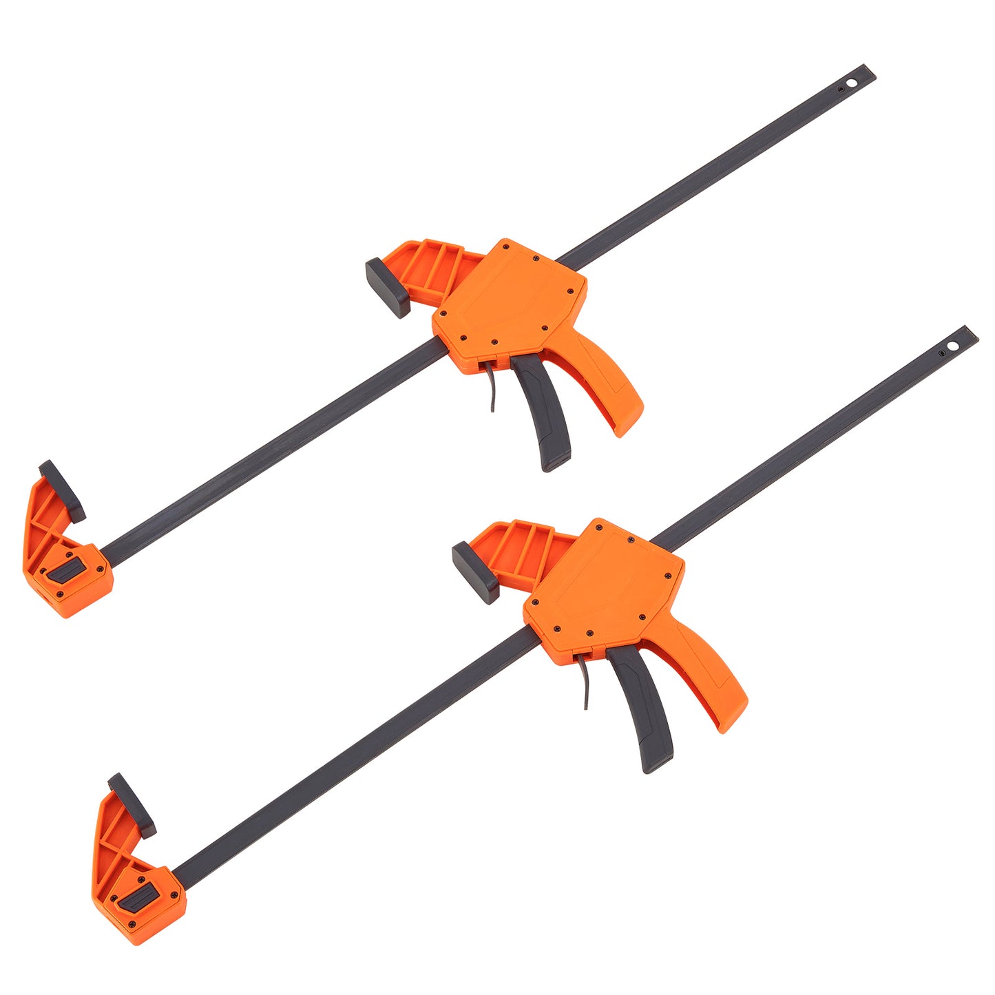Bar Clamps for Woodworking, 2-Pack 24in One-Handed Clamp/Spreader, Quick-Change F Clamp with 300 lbs Load Limit, High-strength Plastic and Carbon Steel, Wood Clamps for Woodworking Metal Working