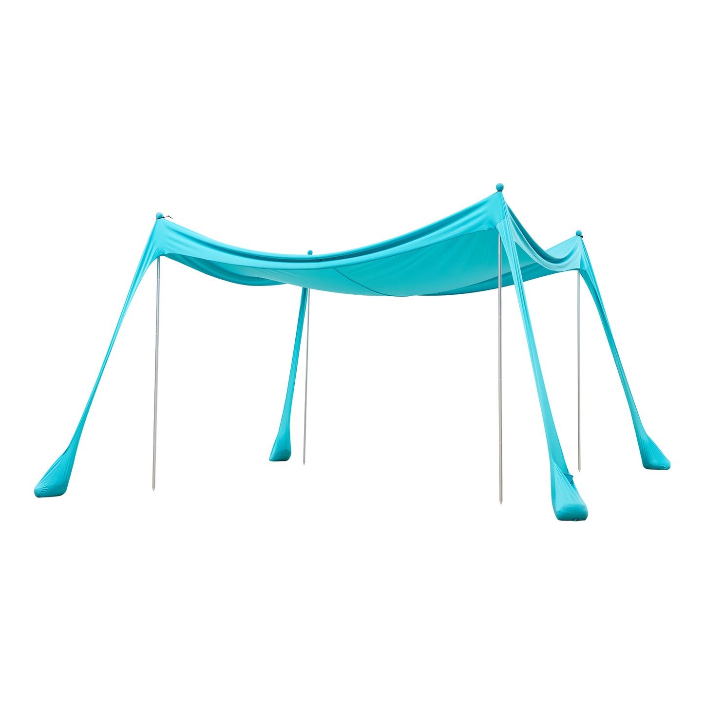 Beach Tent Sun Shelter, 10 x 10 ft. UPF 50+ Pop Up Beach Canopy, 6.6 ft. Tall, with 4 Sandbags, 4 Poles, Sand Shovel