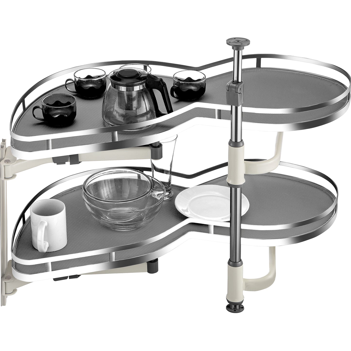 Blind Corner Cabinet Pull Out for 36 in. Cabinet, 2-Tier Swing Tray Organizer with Soft-Close, Left-Swing Cabinet Shelf