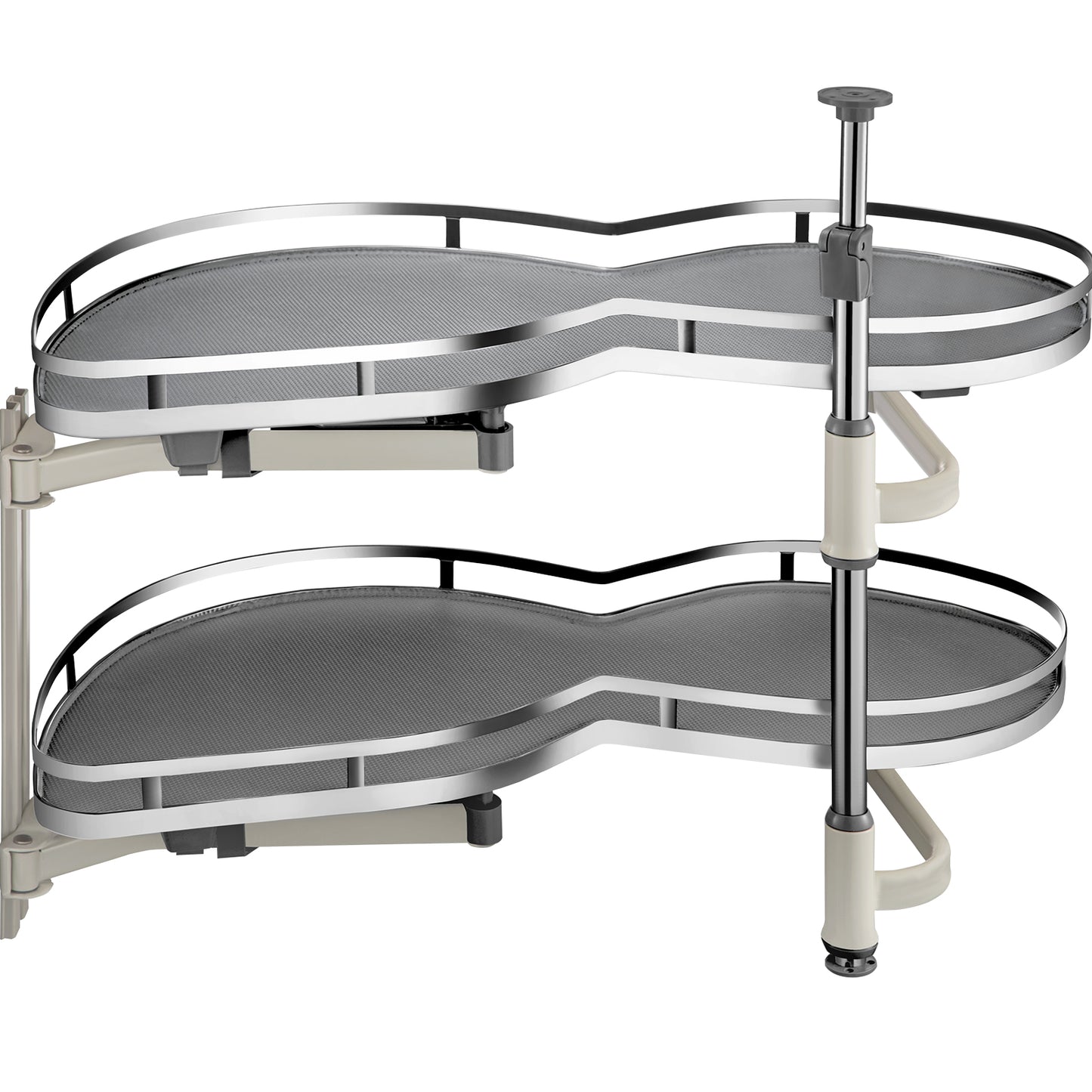 Blind Corner Cabinet Pull Out for 36 in. Cabinet, 2-Tier Swing Tray Organizer with Soft-Close, Left-Swing Cabinet Shelf