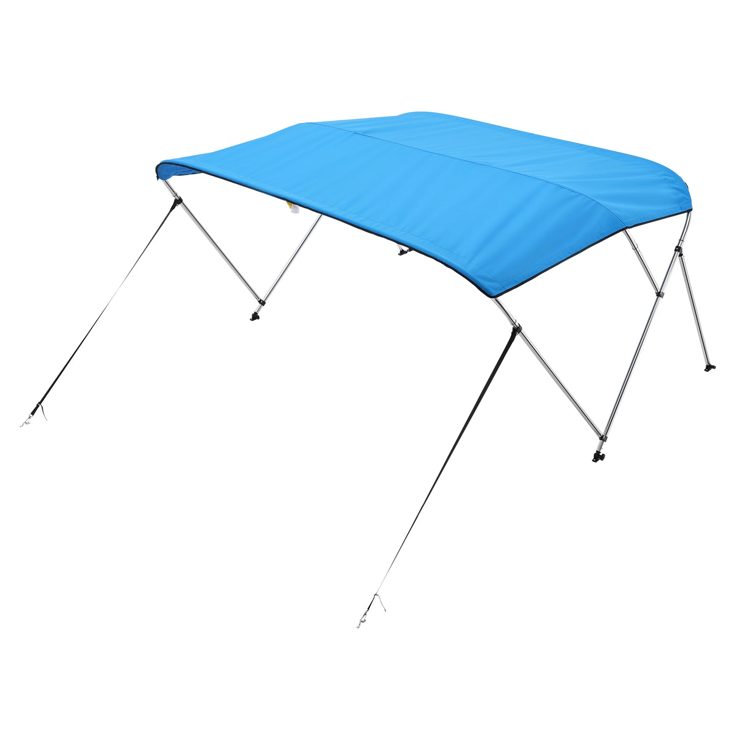 3 Bow Boat Bimini Top with Aluminum Frame 72 x 79-84 x 46 in., 600D Waterproof Sun Shade Canopy, Pacific Blue