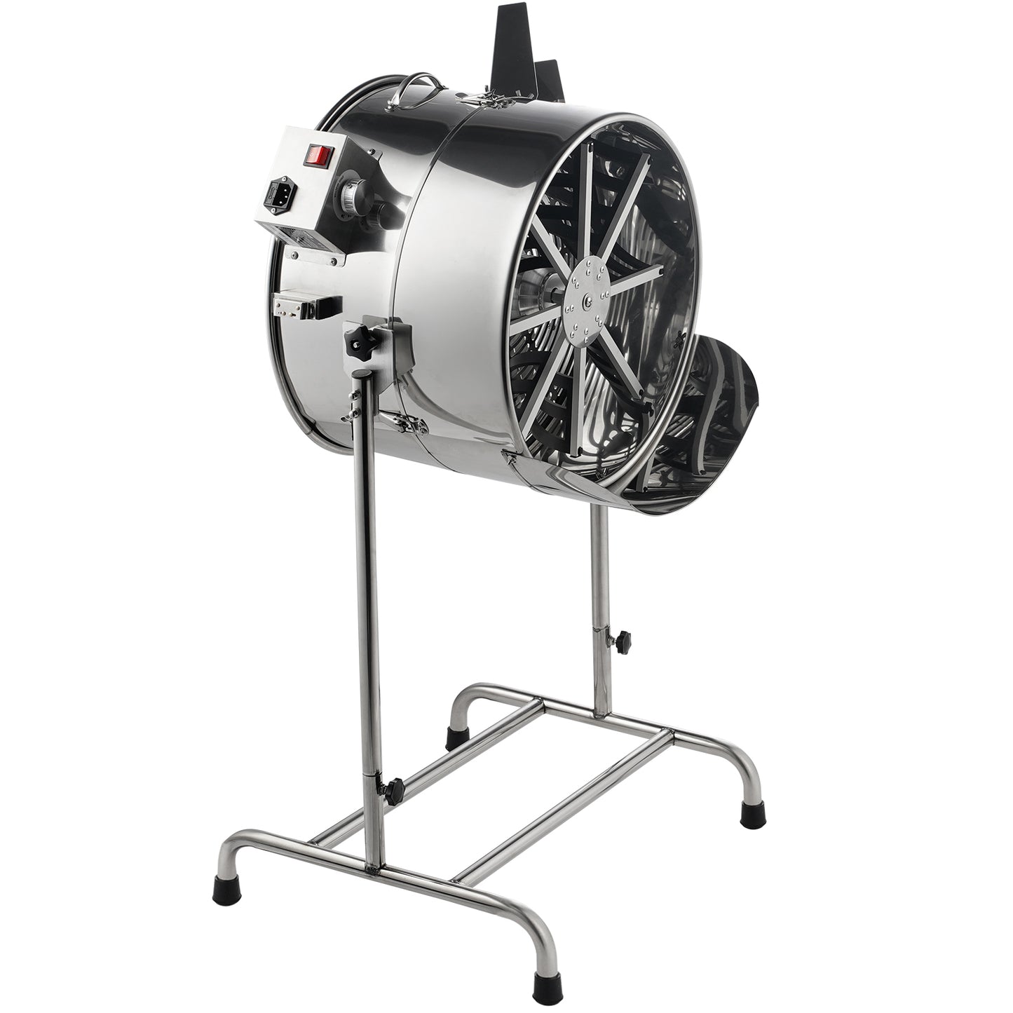 Electric Bud Trimmer 18 in., Tilting Leaf Trimmer Machine with 60 W Variable Speed, Stainless Steel Blades and Mesh Bag