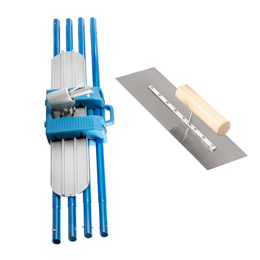 Bull Float Magnesium Concrete Float 48 x 8 Round End Concrete Float Tool Cement Tool Bull Concrete Kit Bull Float with 4 Float Handle Bull Float Bracket Concrete Tools Finishing Bull Float