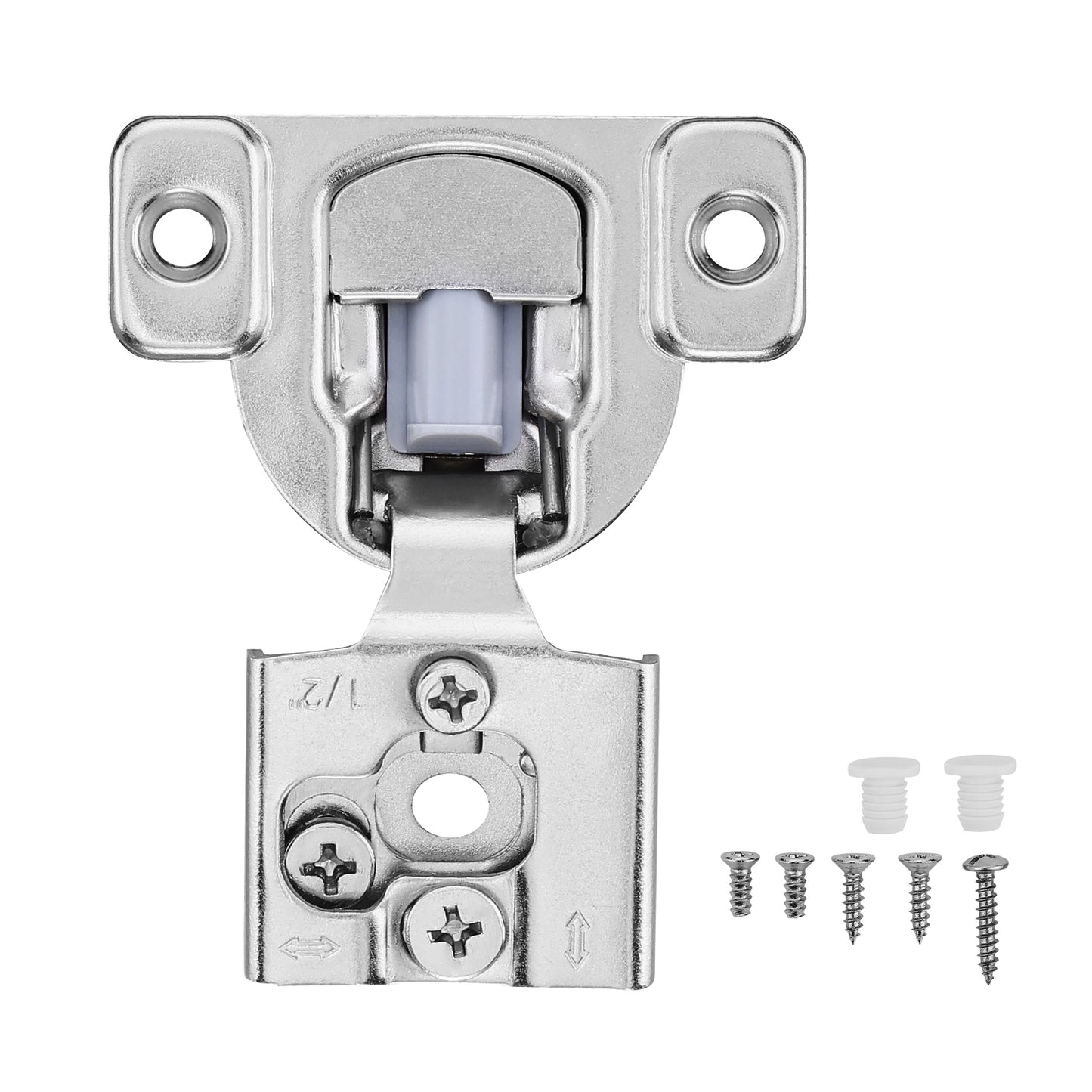 Cabinet Hinges, 50 Packs Partial Overlay Kitchen Cabinet Door Hinges, 105 Degree Opening Angel Soft Close Concealed Cupboard Hinges for Framed Cabinet Type, with Mounting Screws