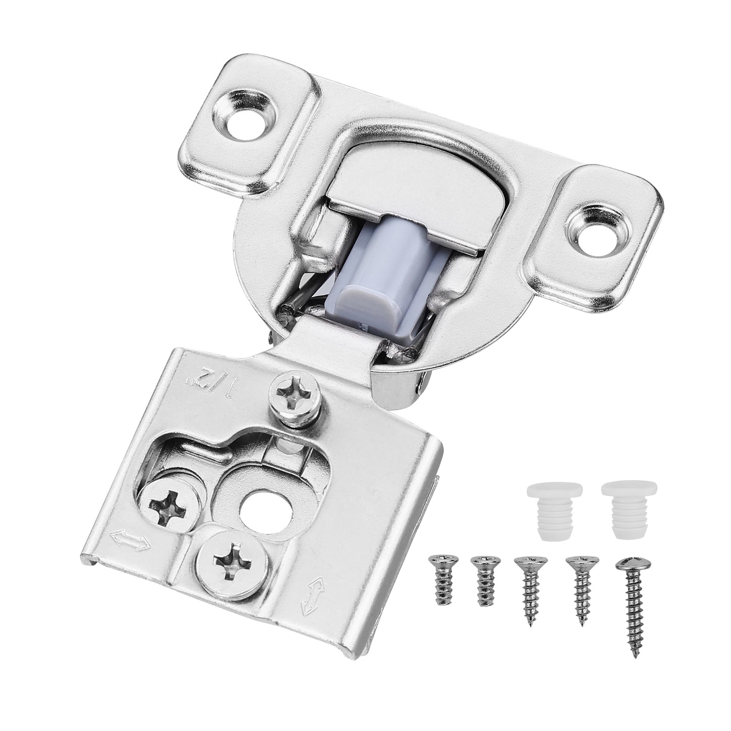 Cabinet Hinges, 50 Packs Partial Overlay Kitchen Cabinet Door Hinges, 105 Degree Opening Angel Soft Close Concealed Cupboard Hinges for Framed Cabinet Type, with Mounting Screws