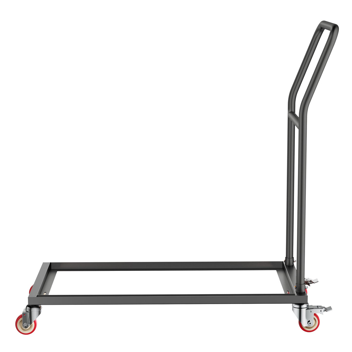 Folding Chair Rack, 300 LBS Capacity, L-shape Vertical Placement Chair Cart for 25 Chairs, Heavy-duty Metal Chair Storage Dolly with Rubber Wheels, Multi-Function Chair Holder, Matte Black