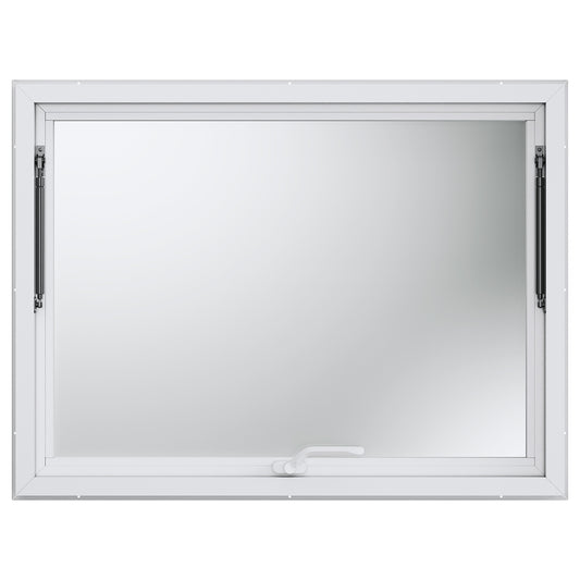 48 x 36 in. Concession Window for Food Truck, Aluminum Service Window with Awning Door 85 Degree for Trailers