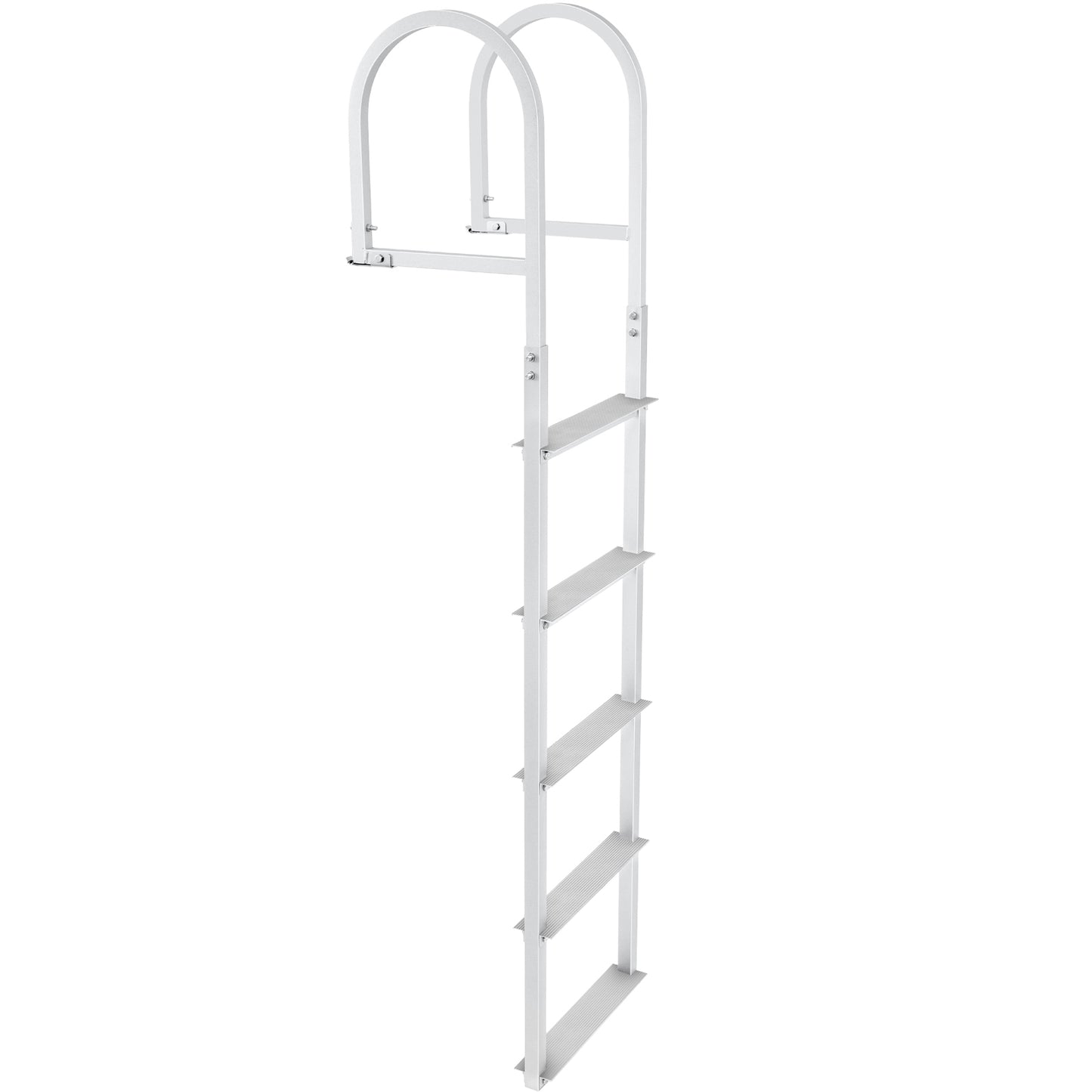 Dock Ladder, Removable 5 Steps, 500 lbs Load Capacity, Aluminum Alloy Pontoon Boat Ladder with 3.1Wide Step  Nonslip Rubber Mat, Easy to Install for Ship/Lake/Pool/Marine Boarding