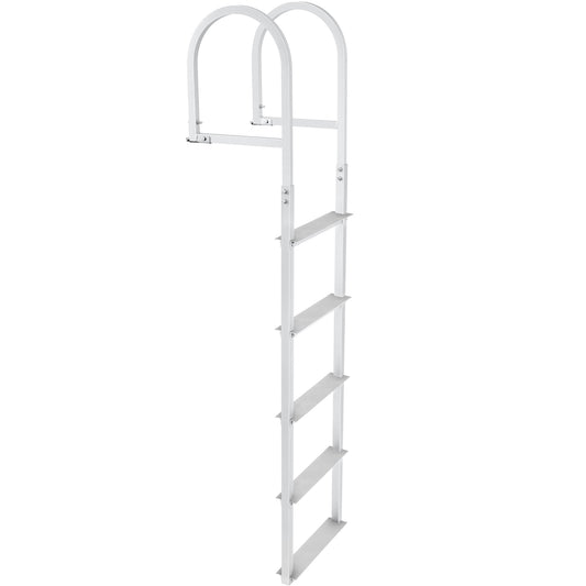 Dock Ladder, Removable 5 Steps, 500 lbs Load Capacity, Aluminum Alloy Pontoon Boat Ladder with 3.1Wide Step  Nonslip Rubber Mat, Easy to Install for Ship/Lake/Pool/Marine Boarding