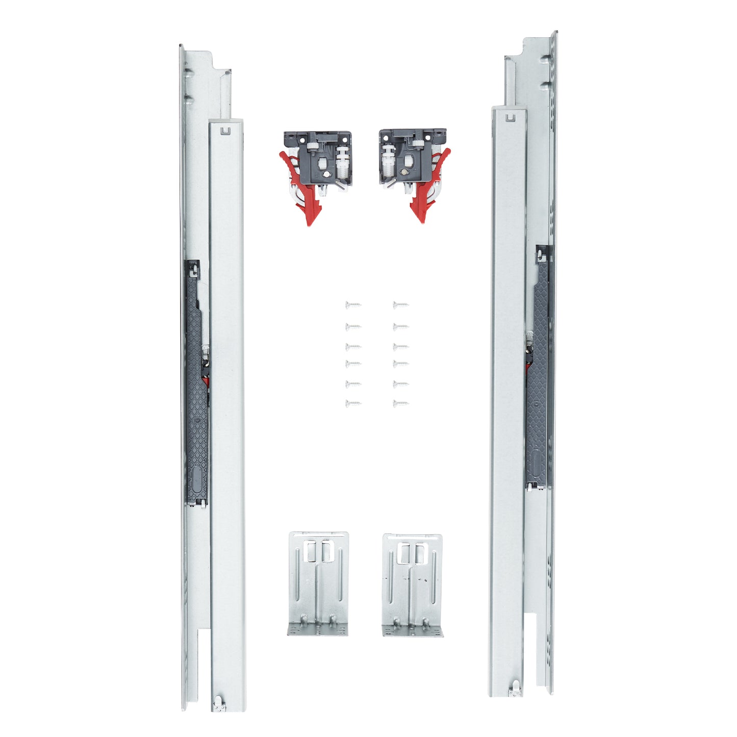 6 Pairs of 21 Inch Drawer Bottom Side Mount Rails, Heavy Duty Full Ball Bearing Extension Steel Track, Soft-Close Noiseless Guide Glides Cabinet Kitchen Runners with Locking Mechanism, 100 Lbs
