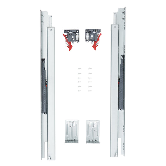 6 Pairs of 21 Inch Drawer Bottom Side Mount Rails, Heavy Duty Full Ball Bearing Extension Steel Track, Soft-Close Noiseless Guide Glides Cabinet Kitchen Runners with Locking Mechanism, 100 Lbs
