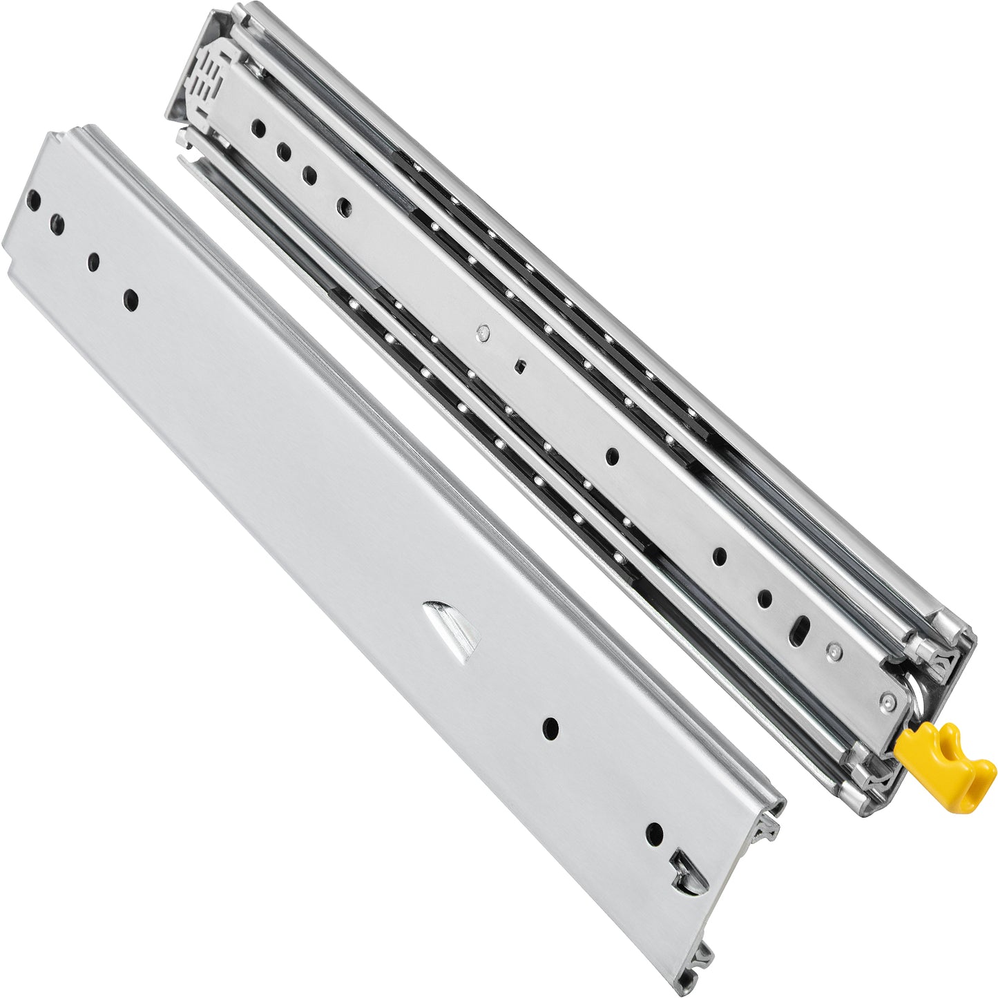 Heavy Duty Drawer Slides 24 Length, Locking Drawer Slides 500lbs Load Capacity Long Full Extension Drawer Slide 1 Pair Side Mount Ball Bearing Drawer Glides Push to Open Drawer Runners Rail