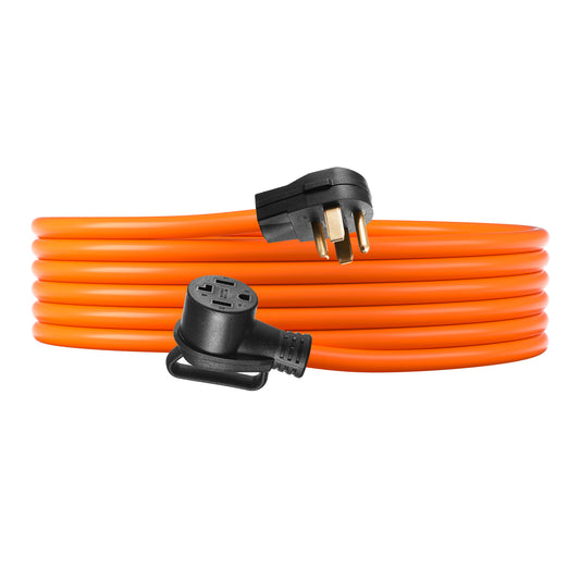 50 ft Indoor Dryer Extension Cord with Orange, NEMA 14-30P to 14-30R, 4-Prong, 10AWG