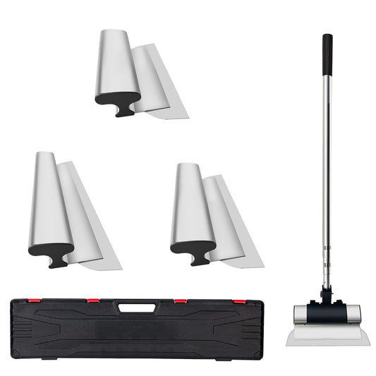 Skimming Blade Set,25+40+60 cm Blades 35in-78in Extension Handle£¬European Stainless Steel Construction Knife, Aluminum Blade Profile Smoothing Knockdown Spatula for Gyprock/Drywall/Wall-Boa