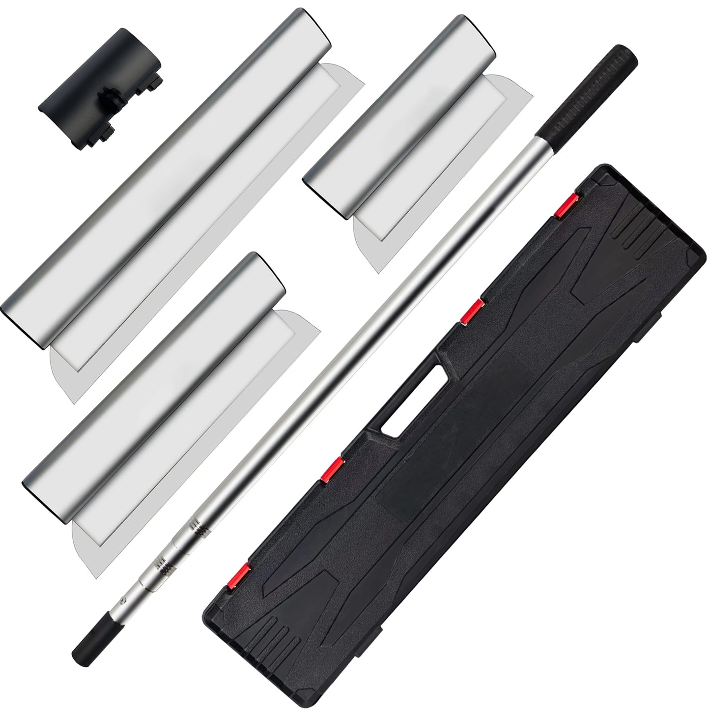 Skimming Blade Set,25+40+60 cm Blades 35in-78in Extension Handle£¬European Stainless Steel Construction Knife, Aluminum Blade Profile Smoothing Knockdown Spatula for Gyprock/Drywall/Wall-Boa