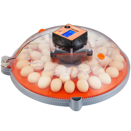 48 Egg Incubator with 360-Degree Automatic Egg Turner Temperature and Humidity Display Dual Power for Chicken Duck Quail
