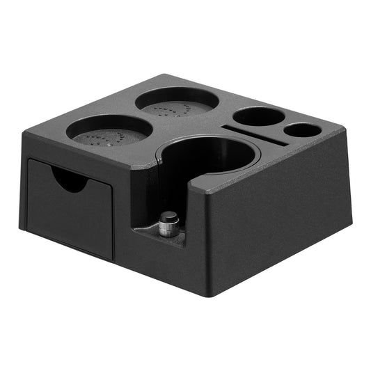 Espresso Tamping Station, 7-in-1 Coffee Knock Box with Detachable Slot, Non-Slip Base, Fits 51 to 58 mm Portafilters