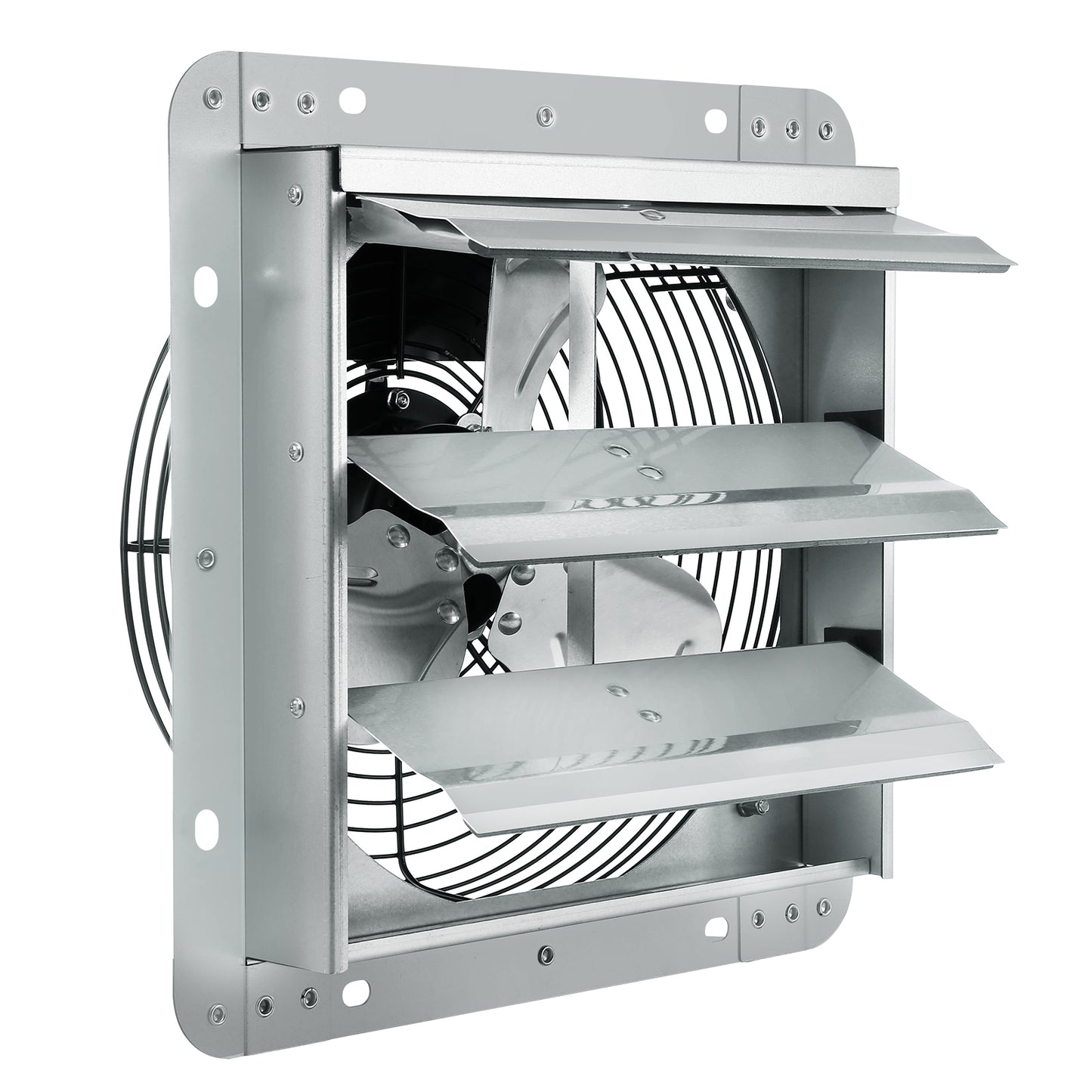 10Shutter Exhaust Fan, High-speed 820 CFM, Aluminum Wall Mount Attic Fan with AC-motor, Ventilation and Cooling for Greenhouses, Garages, Sheds, Shops, FCC