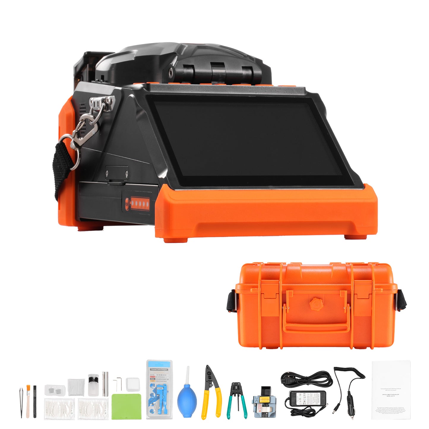 6-Motor Fiber Fusion Splicer with 5 in. Touch Screen, 6s Splicing and 13s Heating for SM/MM Fiber Types