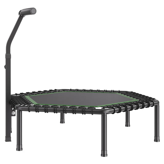 54.5 in. Mini Trampoline, 450 lb. Fitness Rebounder with 3-Level Adjustable Handle and Foam Grip