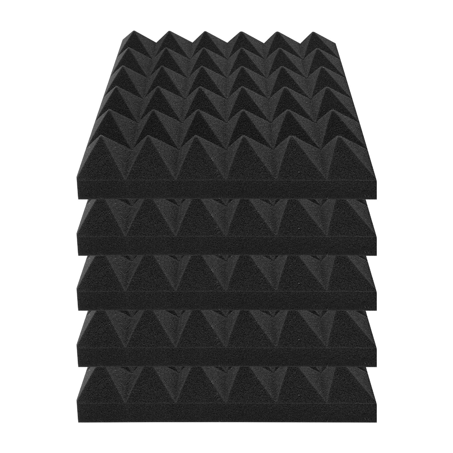 Acoustic Foam Panels, 36 Pack 12 x 12 x 2 inches, Pyramid Soundproof Wall Panels,Fire-Resistant Acoustic Panels,Sound Dampening Absorbing Panels for Studio Wall and Ceiling,Black