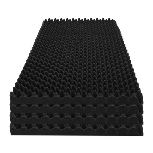 Acoustic Foam Panels, 4 Pack 48 x 24 x 2 inches, Egg Designed Soundproof Wall Panels,Fire-Resistant Acoustic Panels,Sound Dampening Absorbing Panels for Studio Wall and Ceiling,Black