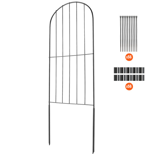 Garden Fence, 24in(H) x30ft(L) Animal Barrier Fence, Underground Decorative Garden Fencing with 2 Inch Spike Spacing, Metal Dog Fence for the Yard and Outdoor Patio, 28 Pack